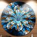 Design Art 'Turquoise Fractal Flower in Dark' Graphic Art Print on Metal in Brown | 38 H x 38 W x 1 D in | Wayfair MT8672-C36