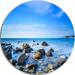 Design Art 'Baratti Bay Rocks in Waters at Sunset' Photographic Print on Metal in Blue | 23 H x 23 W x 1 D in | Wayfair MT11368-C23
