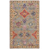 White 36 x 0.5 in Indoor Area Rug - Bungalow Rose Wahcheechee Oriental Handmade Tufted Wool Area Rug in Charcoal Wool | 36 W x 0.5 D in | Wayfair