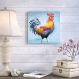 August Grove® 'Spring Rooster II' Wrapped Canvas Graphic Art Print on Canvas Canvas, Wood in Brown/Orange/Red | 16 H x 16 W x 1.5 D in | Wayfair