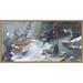 Loon Peak® Wildlife, Birds & Animals 'Innocent' Framed Print Canvas in Blue/Gray | 24.5 H x 48.5 W x 2 D in | Wayfair