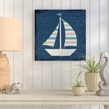 Breakwater Bay 'Nautical Love (Sail Boat)' - Unframed Print on Canvas in Blue | 18 H x 18 W x 1.5 D in | Wayfair BRWT5153 31848517