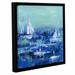 Breakwater Bay 'Abstract Harbor 13 Feeling Peacful' Framed Painting Print on Wrapped Canvas in White | 36 H x 36 W x 2 D in | Wayfair