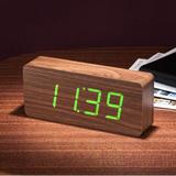 Brayden Studio® Modern & Contemporary Digital Electric Alarm Tabletop Clock Wood in Green | 4 H x 8.27 W x 2 D in | Wayfair