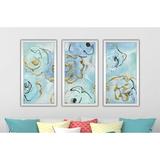 Brayden Studio® Gold Edged Teal II' Acrylic Painting Print Multi-Piece Image on Acrylic in Blue/Green | 25.5 H x 40.5 W x 1 D in | Wayfair