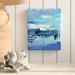 Breakwater Bay 'Abstract Harbor 11 Evening on the Water' Painting Print on Wrapped Canvas Metal in Blue | 32 H x 24 W x 2 D in | Wayfair