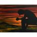 Buy Art For Less 'Deep Thoughts' by Ed Capeau Graphic Art on Wrapped Canvas Metal in Green/Orange/Yellow, Size 24.0 H x 32.0 W x 1.5 D in | Wayfair