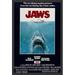 Buy Art For Less 'Jaws' Movie Poster Framed Vintage Advertisement Paper, Wood in Black/Blue | 20.5 H x 14.5 W in | Wayfair