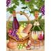 Buy Art For Less 'Tuscan Picnic w/ Wine Bread Grapes & Cheese' Graphic Art Print on Wrapped Canvas in Green/Indigo | 24 H x 18 W x 1.5 D in | Wayfair