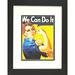 Buy Art For Less Rosie The Riveter We Can Do It Woman Power World War 2 Framed Painting Print Paper, in Blue/Yellow | Wayfair IF EBN1068 14x11