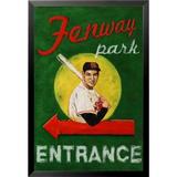 Buy Art For Less 'Fenway Park Entrance Poster' by Robert Downs Framed Graphic Art Paper in Green/Red/Yellow | 38.5 H x 26.5 W x 1 D in | Wayfair