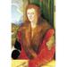 Buyenlarge 'Portrait of an Unknown in Red' by Albrecht Durer Painting Print in Brown/Green/Red | 42 H x 28 W x 1.5 D in | Wayfair