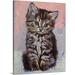 Winston Porter Anjola Little Kitten by Michael Creese Painting Print on Canvas in Brown/Gray/Pink | 20 H x 16 W x 1.25 D in | Wayfair