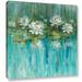 Bungalow Rose 'Water Lily Pond' by Danhui Nai Painting Print on Wrapped Canvas in Blue/Green/White | 10 H x 10 W x 2 D in | Wayfair