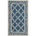 Blue/White 30 x 0.25 in Indoor Area Rug - Winston Porter Jonsson Geometric Hand Hooked Wool Blue/Ivory Area Rug Wool | 30 W x 0.25 D in | Wayfair