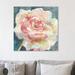 Charlton Home® 'White Camelia III' Watercolor Painting Print on Wrapped Canvas in Blue/Green/Pink | 48 H x 48 W x 1.5 D in | Wayfair