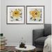 Charlton Home® 'Honey Rose' 2 Piece Framed Print Set Wood/Canvas/Paper in Brown/Gray/Yellow | 16 H x 16 W x 1 D in | Wayfair