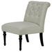 Slipper Chair - Cortesi Home 63.5Cm Wide Tufted Linen Slipper Chair Linen in Black/Brown/White | 34.5 H x 25 W x 31 D in | Wayfair CH-AC520622