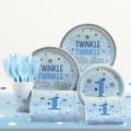 Creative Converting 81 Piece One Little Star Boy 1st Birthday Plastic/Paper Tableware Set in Blue | Wayfair DTC2329E2B