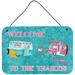 Caroline's Treasures Another Day in Paradise Painting Print Plaque Metal in Blue/Pink | 8 H x 12 W x 0.02 D in | Wayfair 8760DS812