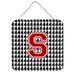 Caroline's Treasures Monogram Houndstooth by Denny Knight Graphic Art Plaque Metal in Black/Green/Red | 6 H x 6 W x 0.02 D in | Wayfair