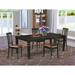 Darby Home Co Apfel 5 - Piece Butterfly Leaf Rubberwood Solid Wood Dining Set Wood/Upholstered in Black/Brown | Wayfair DABY6252 39894047