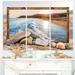 Design Art Framed Rocky Beach - 3 Piece Graphic Art on Wrapped Canvas Set Canvas in Blue | 28 H x 36 W x 1 D in | Wayfair PT9221-3P