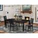 Darby Home Co Applebaum 5 - Piece Butterfly Leaf Rubberwood Solid Wood Dining Set Wood/Upholstered in Black/Brown | Wayfair DABY6255 39894050