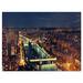 Design Art Paris City Night Skyline - Wrapped Canvas Photograph Print Canvas in Yellow | 12 H x 20 W x 1 D in | Wayfair PT9269-20-12