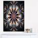 Design Art Gray Brown Digital Art Fractal Flower - 3 Piece Graphic Art on Wrapped Canvas Set Canvas in Blue | 36 H x 28 W x 1 D in | Wayfair