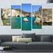 Design Art 'Turquoise Water Beach Panorama' 5 Piece Wall Art on Wrapped Canvas Set Canvas in White | 32 H x 60 W x 1 D in | Wayfair PT11173-373