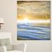 Design Art 'Sunset Over the Sea w/ Snow' Graphic Art on Wrapped Canvas Metal in Blue | 40 H x 20 W x 1 D in | Wayfair PT9694-20-40