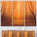 Design Art Sunrise in a Forest w/ Tall Trees - 3 Piece Graphic Art on Wrapped Canvas Set Canvas in Green/Yellow | 28 H x 36 W x 1 D in | Wayfair