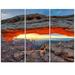 Design Art Sunrise at Mesa Arch in Canyon lands - 3 Piece Graphic Art on Wrapped Canvas Set Canvas in Gray | 28 H x 36 W x 1 D in | Wayfair