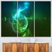 Design Art Glowing Circles - 3 Piece Graphic Art on Wrapped Canvas Set Canvas in Green | 28 H x 36 W x 1 D in | Wayfair PT7716-3P