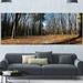 Design Art 'Fall Forest in Sunlight & Shadows' 6 Piece Photographic Print on Wrapped Canvas Set Canvas in Blue/Green | 28 H x 70 W x 1 D in | Wayfair