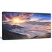 Design Art Bright Sun in Misty Mountains - Wrapped Canvas Photograph Print Metal in Blue | 20 H x 40 W x 1 D in | Wayfair PT9582-40-20
