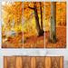 Design Art Yellow Forest of Autumn - 3 Piece Graphic Art on Wrapped Canvas Set Canvas in Green/Yellow | 28 H x 36 W x 1 D in | Wayfair PT8338-3P