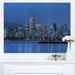 Design Art 'Vancouver Downtown in Evening' 3 Piece Photographic Print on Wrapped Canvas Set Canvas in Blue | 28 H x 36 W x 1 D in | Wayfair
