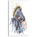 Design Art 'Zebra Family Illustration Watercolor' Painting Print on Wrapped Canvas Metal in Blue | 32 H x 16 W x 1 D in | Wayfair PT13257-16-32
