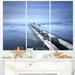 Design Art Dark Sky & Large Pier - 3 Piece Graphic Art on Wrapped Canvas Set Canvas in Blue | 28 H x 36 W x 1 D in | Wayfair PT8391-3P