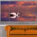 Design Art 'Huge Flamingo in Lake' 4 Piece Graphic Art on Wrapped Canvas Set Canvas in White | 28 H x 48 W x 1 D in | Wayfair PT12780-271