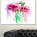 Design Art 'Colorful Hand Drawn Flowers' Graphic Art Print on Wrapped Canvas Metal in Red | 30 H x 40 W x 1 D in | Wayfair PT14993-40-30