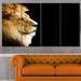 Design Art 'Large Lion Portrait on ' 4 Piece Graphic Art on Wrapped Canvas Set Canvas in Black | 28 H x 48 W x 1 D in | Wayfair PT12951-271