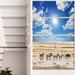 Design Art 'Wandering Zebras Under Bright Sky' 4 Piece Photographic Print on Wrapped Canvas Set Canvas in Brown | 48 H x 28 W x 1 D in | Wayfair