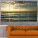 Design Art 'Dark Beach & Waves at Sunset' 4 Piece Photographic Print on Wrapped Canvas Set Canvas in Blue | 28 H x 48 W x 1 D in | Wayfair