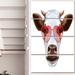 Design Art 'Cow w/ Heart Glasses' 4 Piece Graphic Art on Wrapped Canvas Set Canvas in Red | 48 H x 28 W x 1 D in | Wayfair PT13191-271V