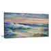 East Urban Home 'Waves During Storm' Oil Painting Print on Canvas Metal in Blue/Orange | 16 H x 32 W x 1 D in | Wayfair EAAE8332 39321072