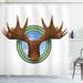 East Urban Home Humor Northern Fauna Deer Single Shower Curtain Polyester | 84 H x 69 W in | Wayfair EAAE9959 39394648