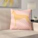 East Urban Home Pharaoh Hound Square Indoor/Outdoor Throw Pillow Polyester/Polyfill blend in Pink | 14 H x 14 W x 3 D in | Wayfair